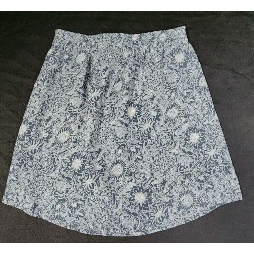 LOFT Ann Taylor Skirt Size Xs Pockets Elastic Waist Flowy Lined Floral Blue NEW
